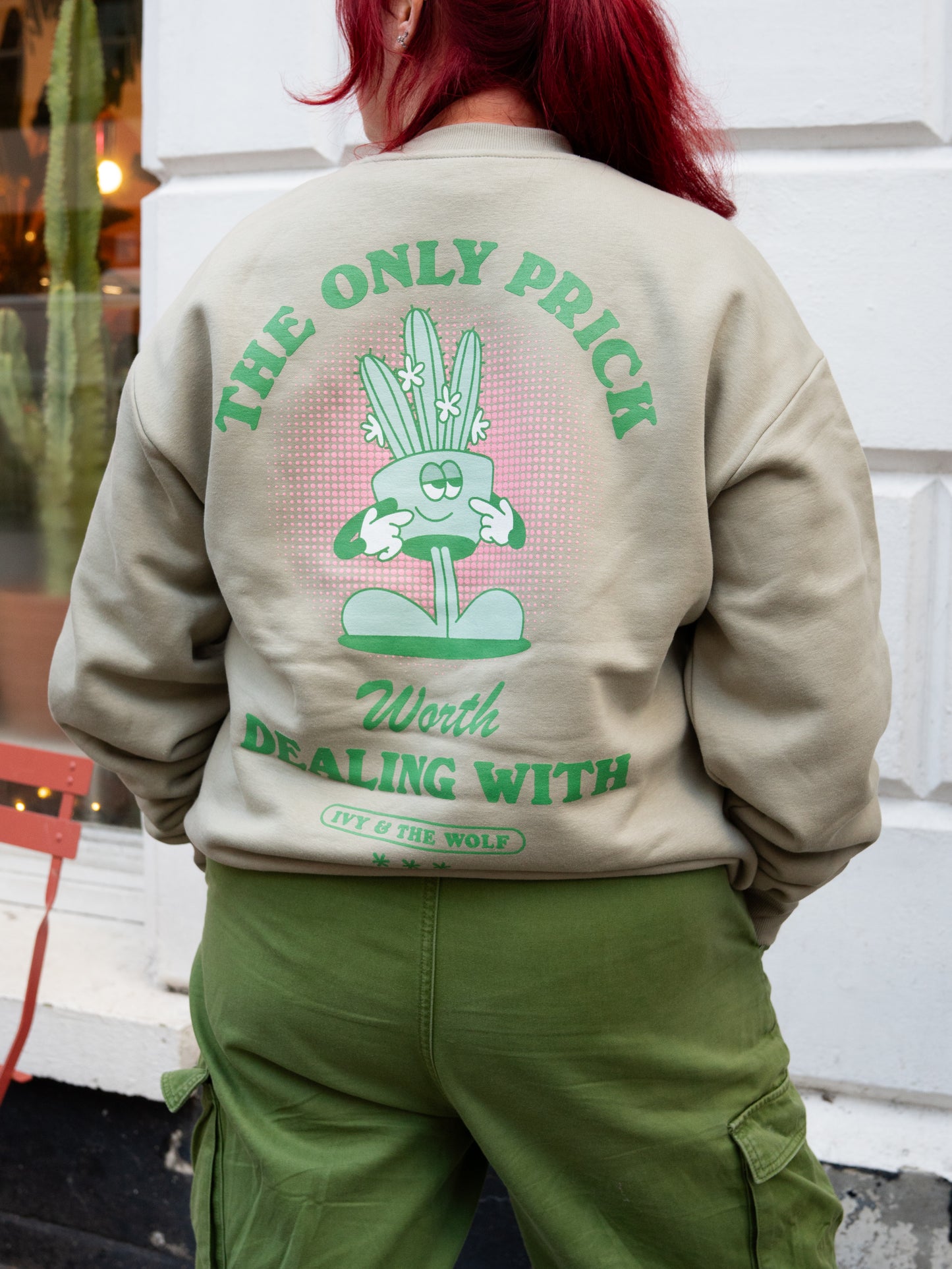 "Only Prick Worth Dealing With" Crew Neck in Eucalyptus