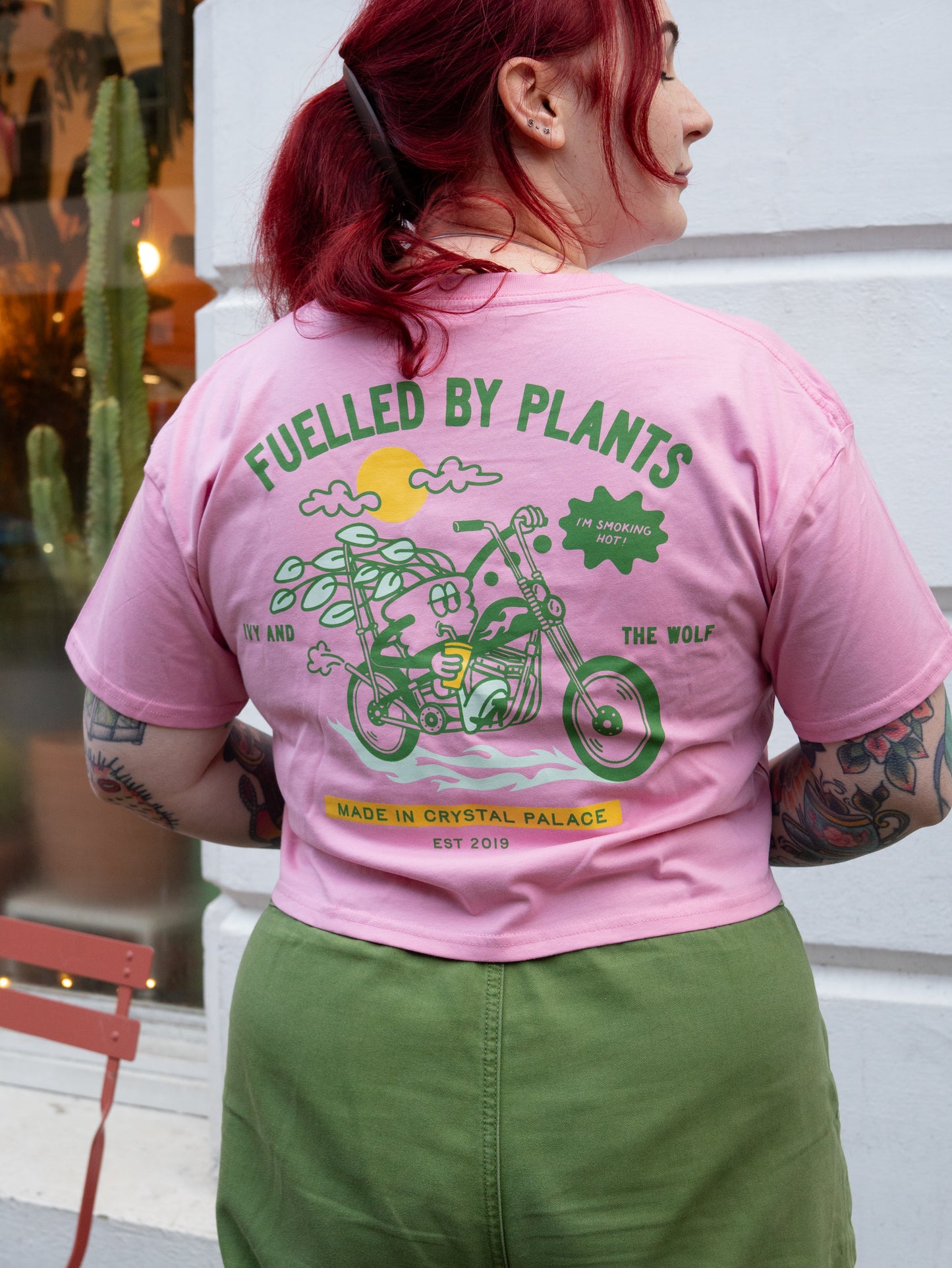 Pink "Fuelled by Plants" Crop-Top